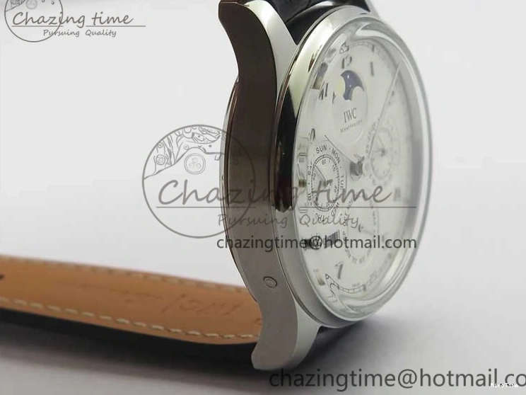 MIROTIME 0314 Portugieser Perpetual Calendar IW503301 V9F 1:1 Best Edition Silver Dial on Black Leather Strap A EyeCatching 7116